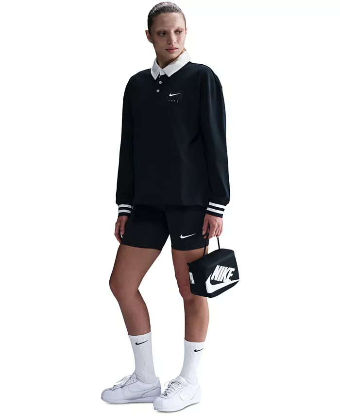Спортивная женская рубашка-поло свободного покроя с длинными рукавами Nike, черный
Спортивная женская рубашка-поло свободного покроя с длинными рукавами Nike, черный