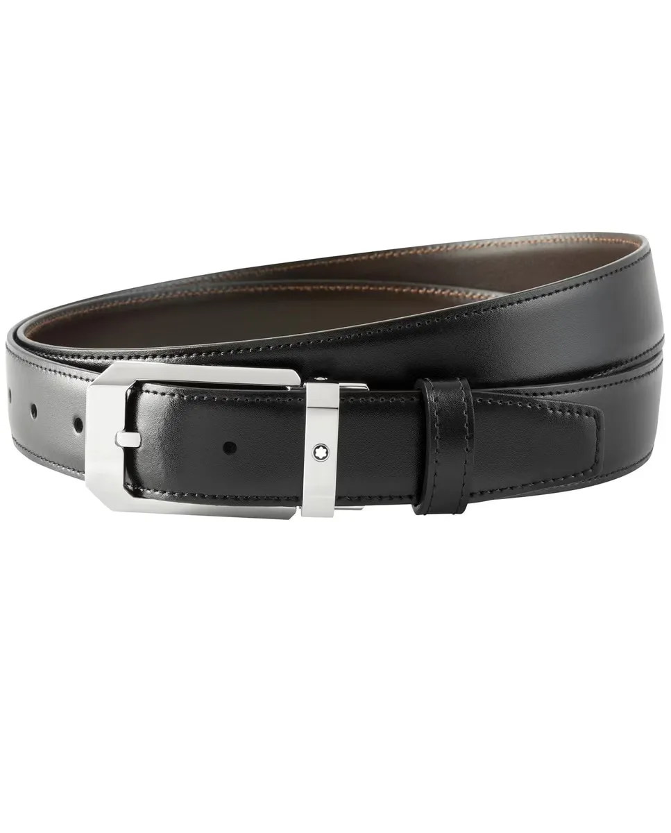 Мужской двусторонний ремень Montblanc из черной кожи с прямоугольной пряжкой, черный
Мужской двусторонний ремень Montblanc из черной кожи с прямоугольной пряжкой, черный