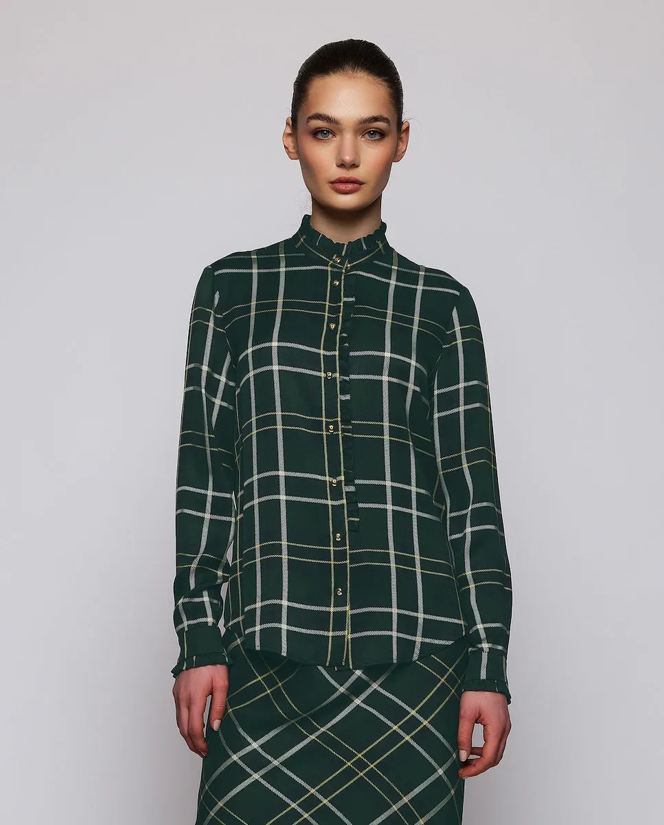 Женская блузка в клетку с оборками Mirto, зеленый
Женская блузка в клетку с оборками Mirto, зеленый