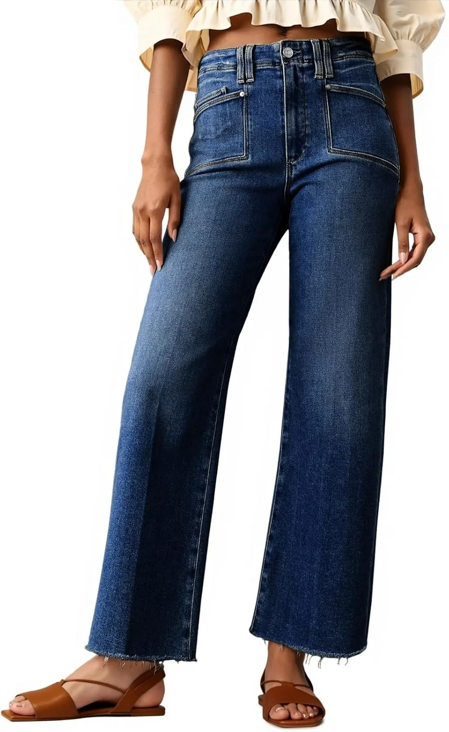 Cicy Bell женские джинсы с высокой талией укороченные stretchy baggy straight leg raw hem
Cicy Bell женские джинсы с высокой талией укороченные stretchy baggy straight leg raw hem