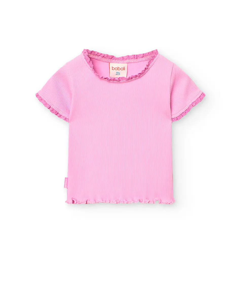 Футболка из хлопка для девочек с отделкой на воротнике и рукавах Boboli, цвет Rosa
Футболка из хлопка для девочек с отделкой на воротнике и рукавах Boboli, цвет Rosa