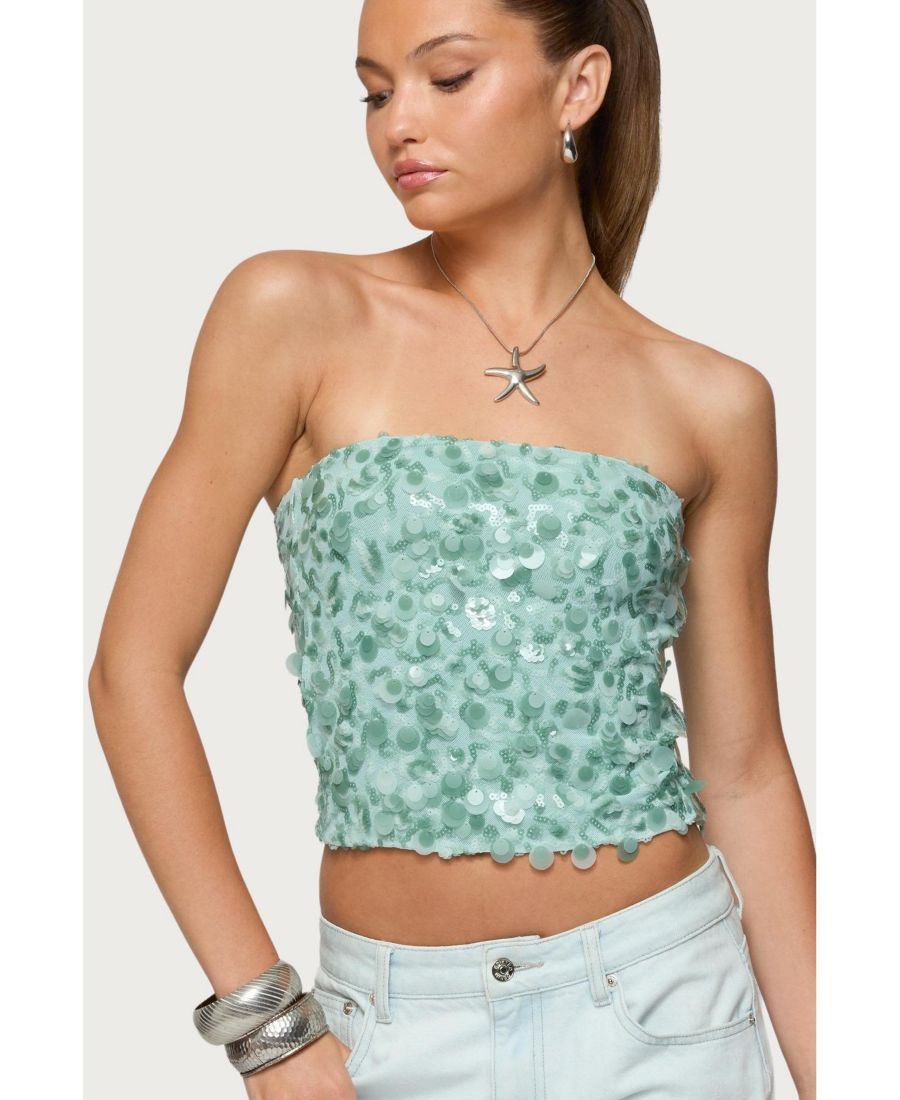 Женский топ без бретелей Brynn с пайетками Edikted, Sage
Женский топ без бретелей Brynn с пайетками Edikted, Sage