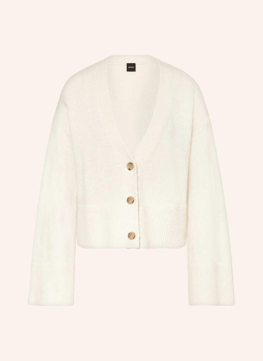 Кардиган фондина BOSS, экрю
Кардиган фондина BOSS, экрю