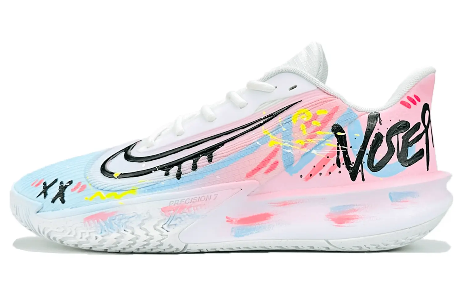 Nike Баскетбольные кроссовки Precision 7 с низким верхом, устойчивые к истиранию и скольжению, мужские, сине-розовые
Nike Баскетбольные кроссовки Precision 7 с низким верхом, устойчивые к истиранию и скольжению, мужские, сине-розовые