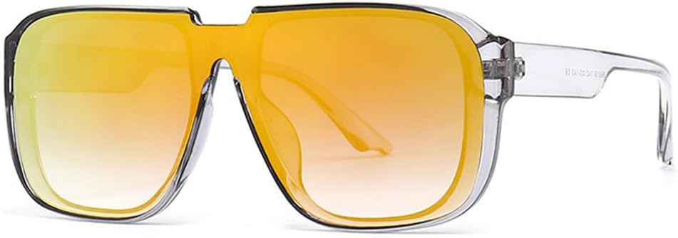 Мужские солнцезащитные очки в стиле ретро, цельные, с защитой от УФ-излучения UV400, с плоской верхней частью, модные солнцезащитные очки для мужчин TKKTLLT, Grey Orange Mirror
Мужские солнцезащитные очки в стиле ретро, цельные, с защитой от УФ-излучения UV400, с плоской верхней частью, модные солнцезащитные очки для мужчин TKKTLLT, Grey Orange Mirror