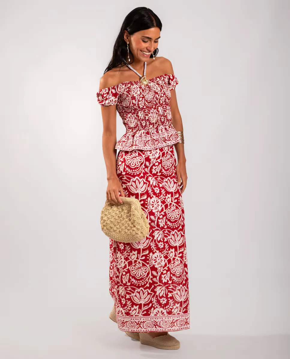 Длинная юбка с боковым разрезом и эластичной талией The-Are, белый
Длинная юбка с боковым разрезом и эластичной талией The-Are, белый