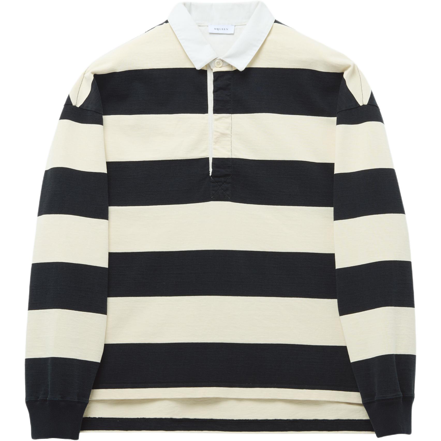 Поло в полоску оверсайз Alexander McQueen, черный
Поло в полоску оверсайз Alexander McQueen, черный