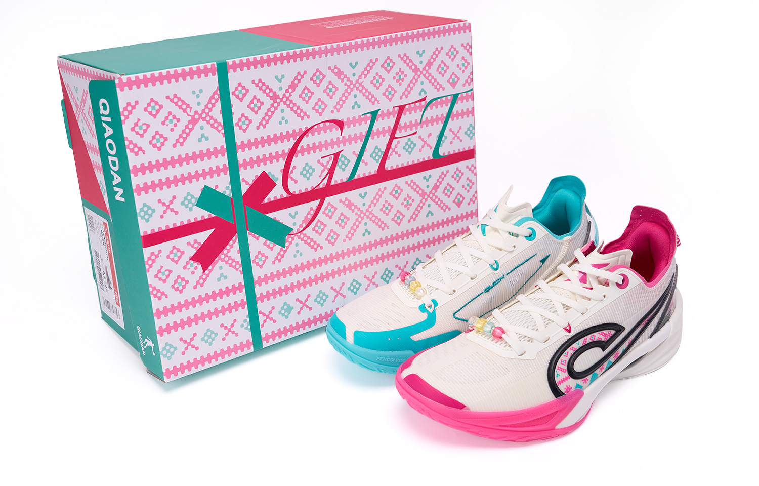 QIAODAN Баскетбольные кроссовки Fang Ci RISE 2.0 мужские низкие, цвет: малиновый, сине-зеленый 
QIAODAN Баскетбольные кроссовки Fang Ci RISE 2.0 мужские низкие, цвет: малиновый, сине-зеленый