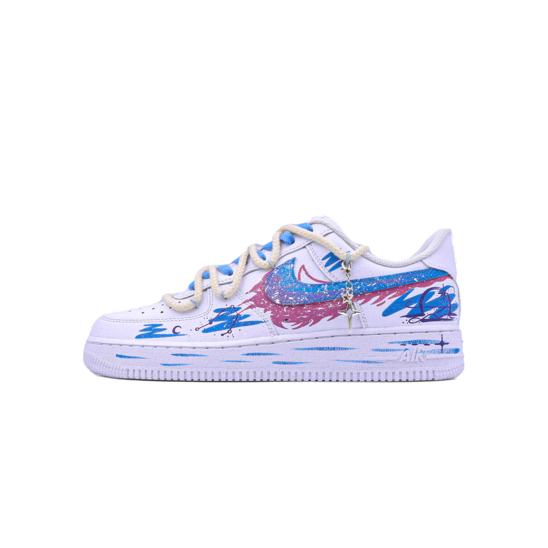 Детские кроссовки для скейтбординга Air Force 1 Libra Low унисекс Nike, белый/синий/розовый 
Детские кроссовки для скейтбординга Air Force 1 Libra Low унисекс Nike, белый/синий/розовый