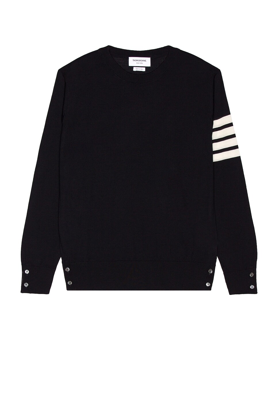 Классический свитер с круглым вырезом из экологически чистого мериноса Thom Browne, темно-синий
Классический свитер с круглым вырезом из экологически чистого мериноса Thom Browne, темно-синий