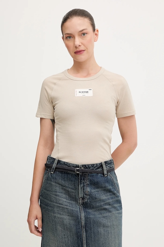 Хлопковая футболка G-Star, бежевый
Хлопковая футболка G-Star, бежевый