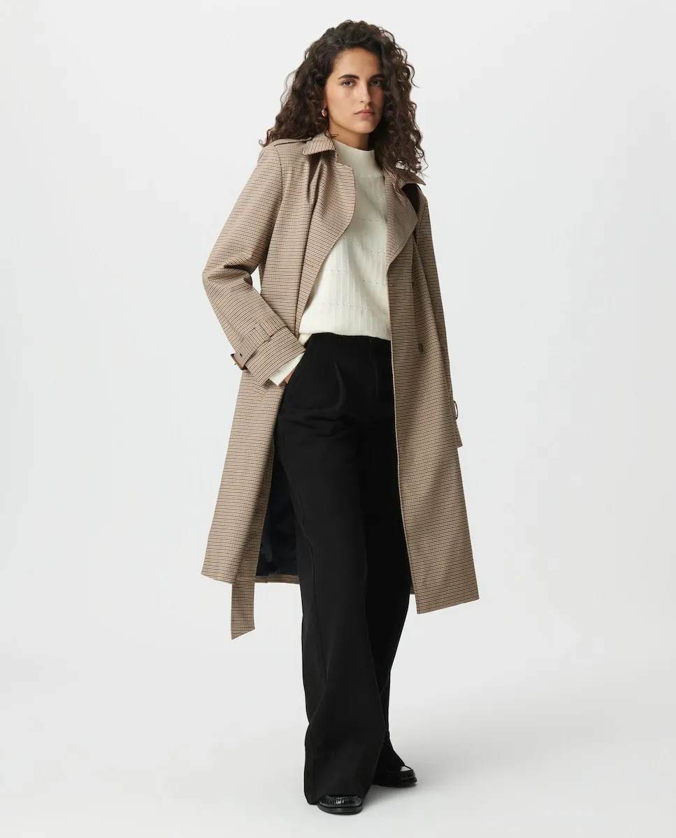 Женский плащ с узором «гусиная лапка» и двубортной застежкой IKKS, песочный
Женский плащ с узором «гусиная лапка» и двубортной застежкой IKKS, песочный