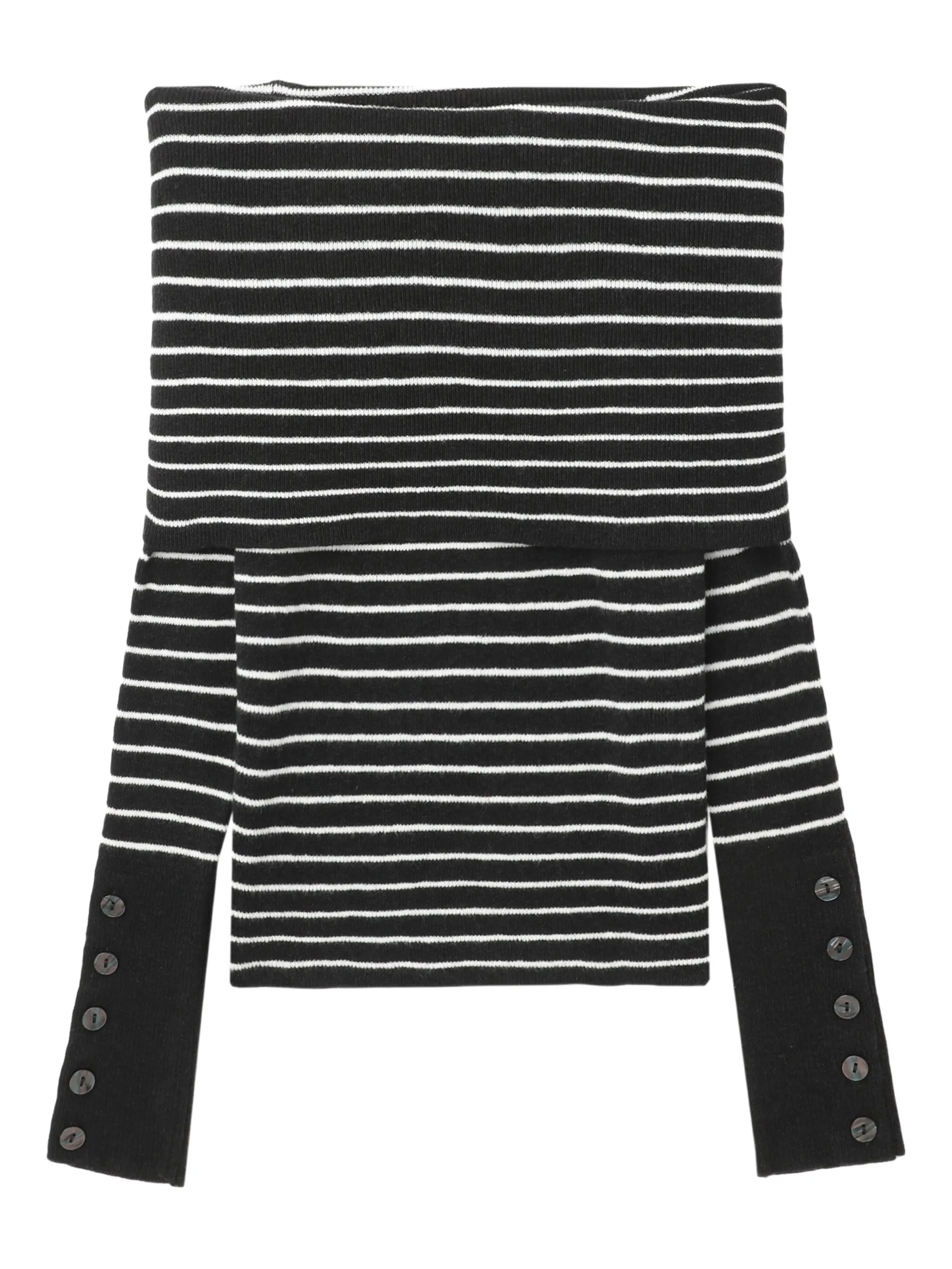 Полосатый свитер с открытыми плечами Free People, черный
Полосатый свитер с открытыми плечами Free People, черный