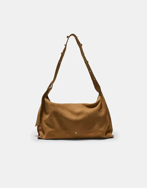 Сумка на плоском плече Stradivarius с заклепками, 100 % кожа коричневого цвета
Сумка на плоском плече Stradivarius с заклепками, 100 % кожа коричневого цвета