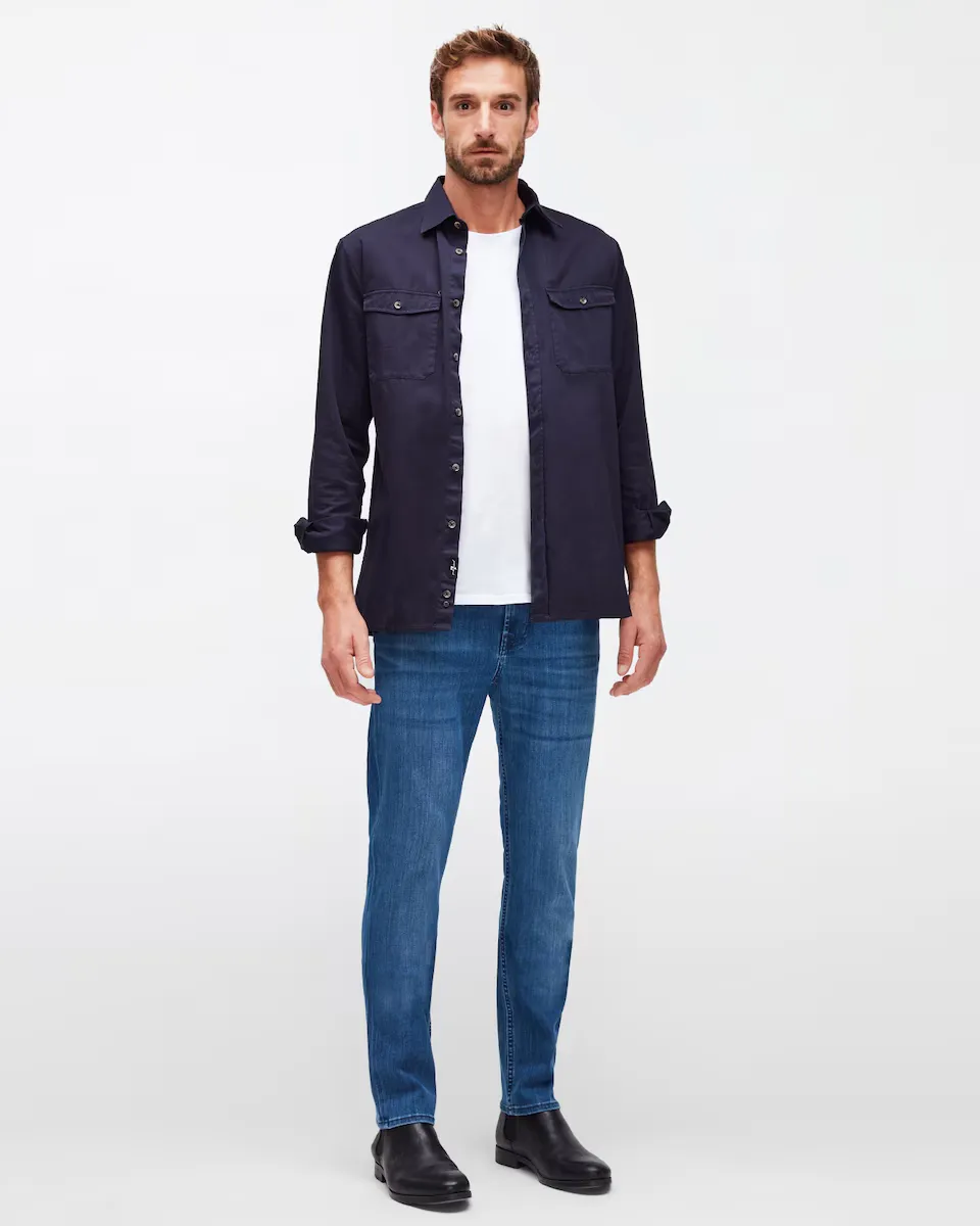 Мужские зауженные джинсы со средней посадкой темно-синего цвета 7 For all mankind, синий
Мужские зауженные джинсы со средней посадкой темно-синего цвета 7 For all mankind, синий