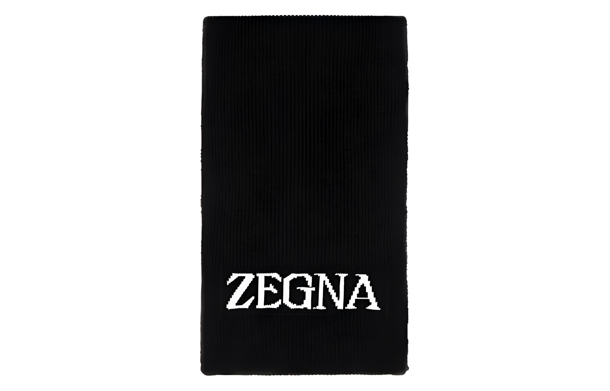 Шарф с интарсией и логотипом Zzegna, черный
Шарф с интарсией и логотипом Zzegna, черный