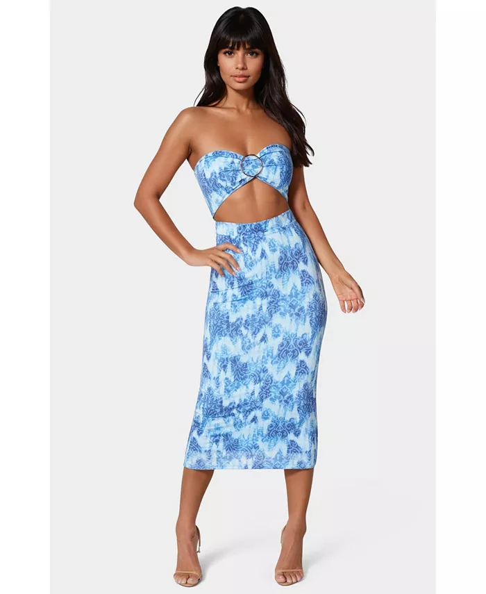 Женское миди-платье с принтом и вырезом спереди Bebe, синий
Женское миди-платье с принтом и вырезом спереди Bebe, синий