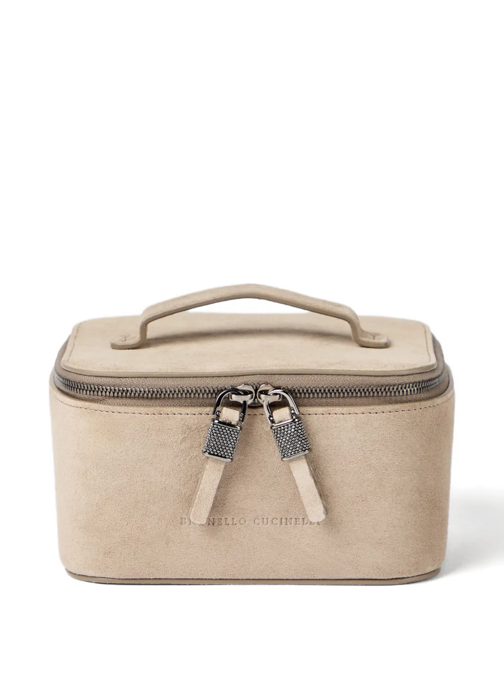 Блестящая замшевая шкатулка для украшений Brunello Cucinelli, бежевый
Блестящая замшевая шкатулка для украшений Brunello Cucinelli, бежевый