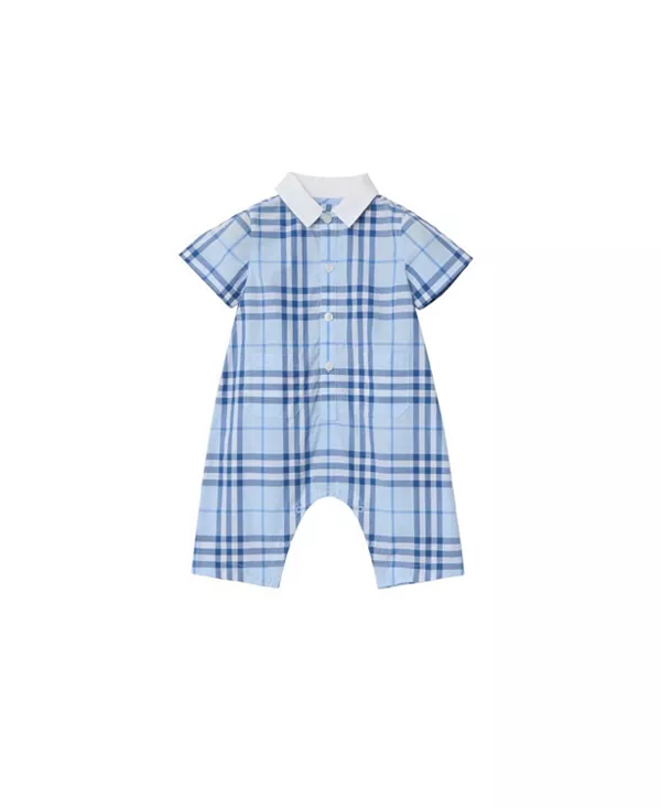 Хлопковый комбинезон в клетку Burberr для малыша Burberry, синий
Хлопковый комбинезон в клетку Burberr для малыша Burberry, синий