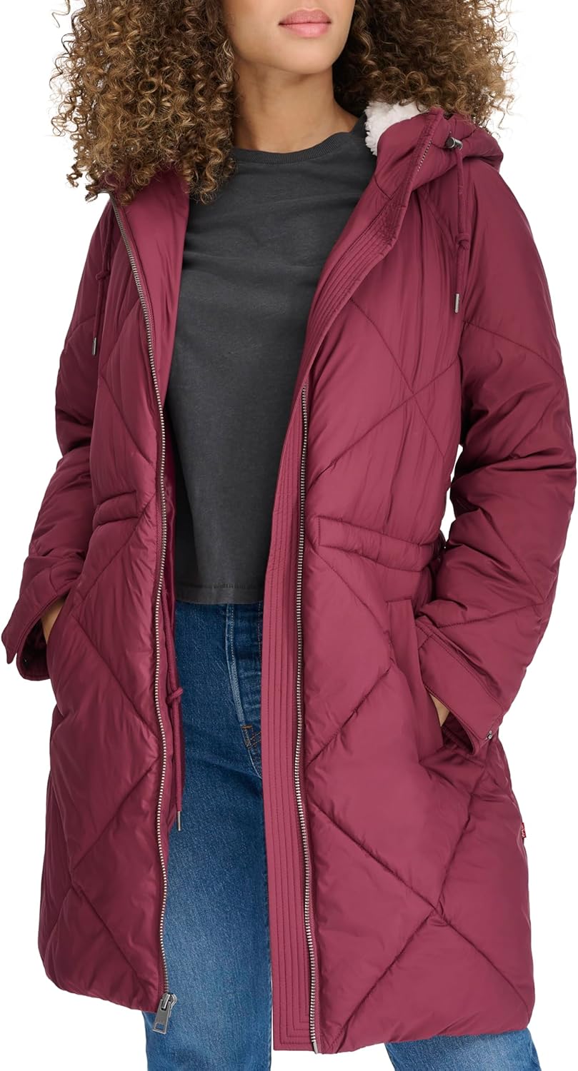 Женская мягкая стеганая парка Levi's с подкладкой из шерпы и ромбовидным узором (стандартные и большие размеры), New Burgundy
Женская мягкая стеганая парка Levi's с подкладкой из шерпы и ромбовидным узором (стандартные и большие размеры), New Burgundy