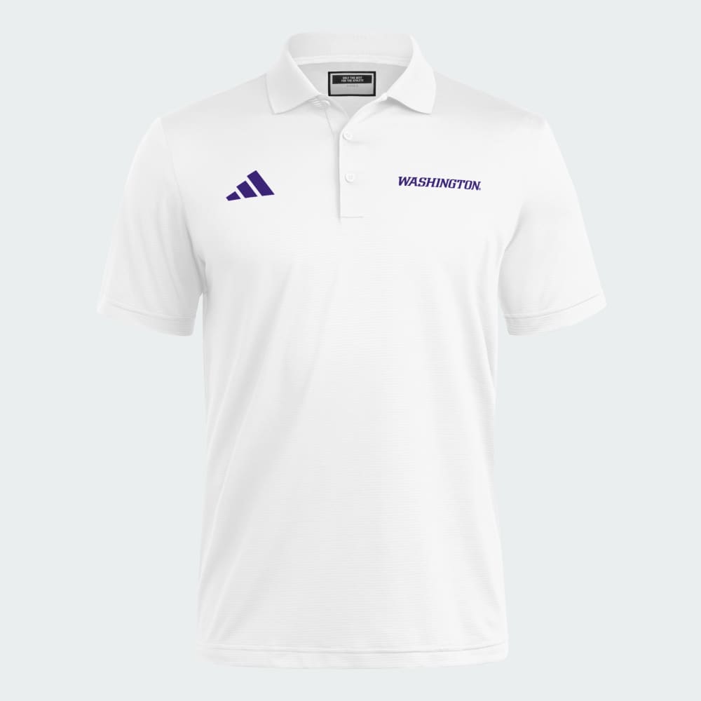 Спортивная футболка Adidas Washington Huskies Coaches Ottoman Polo, цвет White/Team College Purple
Спортивная футболка Adidas Washington Huskies Coaches Ottoman Polo, цвет White/Team College Purple