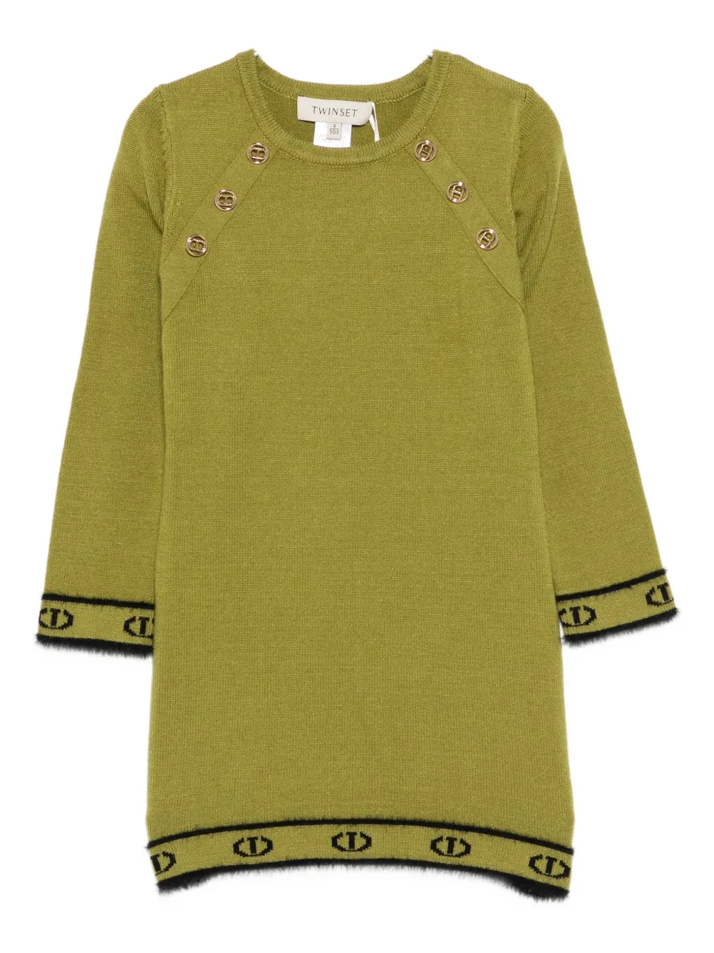 Вязаное платье с круглым вырезом TWINSET Kids, зеленый
Вязаное платье с круглым вырезом TWINSET Kids, зеленый