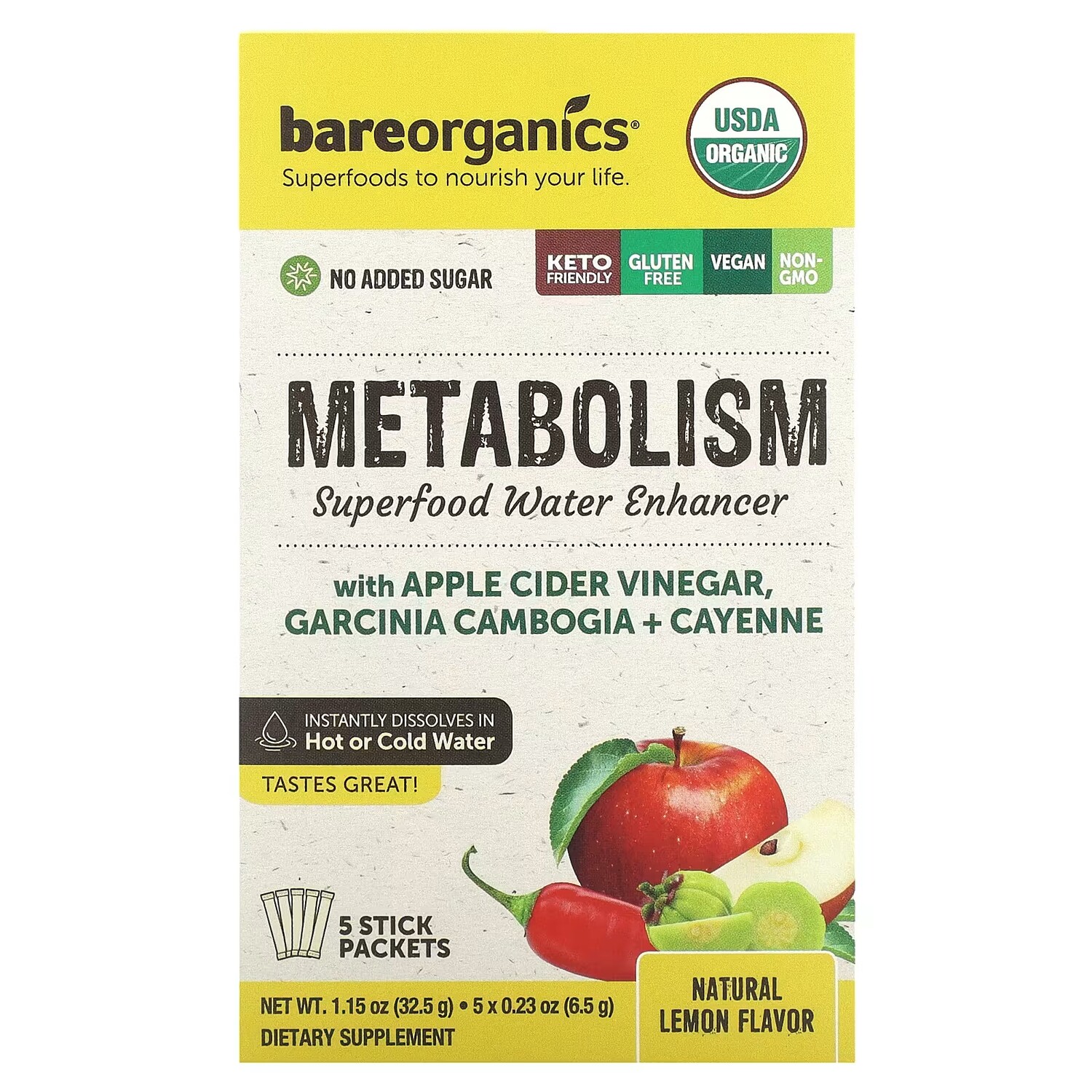 Добавка BareOrganics Superfood Water Enhancer Natural Lemon, 5 пакетиков по 6,5 г
Добавка BareOrganics Superfood Water Enhancer Natural Lemon, 5 пакетиков по 6,5 г