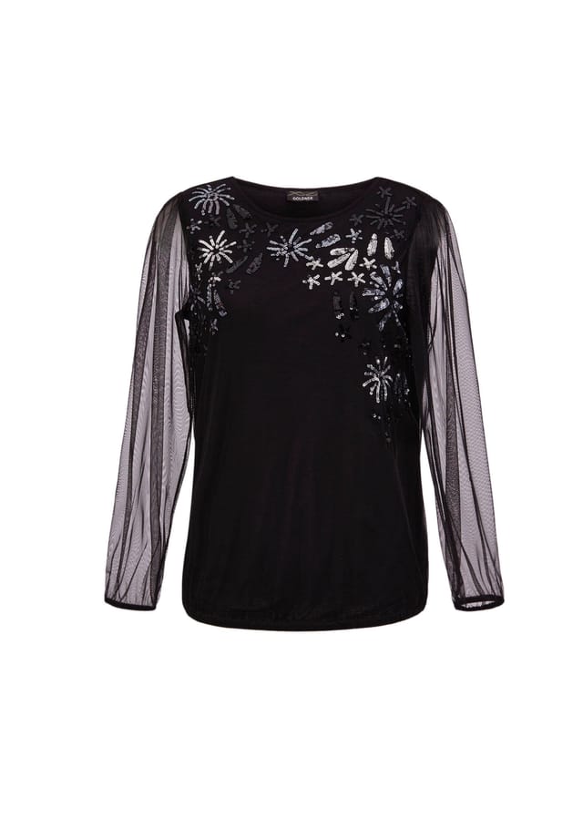 Короткий размер: рубашка с длинными прозрачными рукавами. Goldner, мультиколор
Короткий размер: рубашка с длинными прозрачными рукавами. Goldner, мультиколор