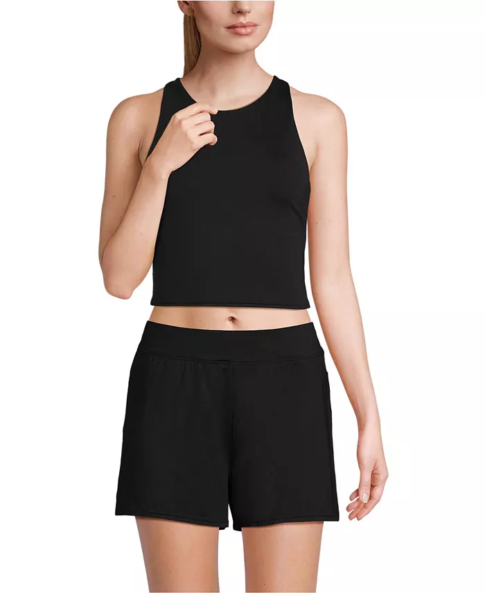 Женский топ-мидкини с высоким воротом и рейсербэком Lands' End, черный
Женский топ-мидкини с высоким воротом и рейсербэком Lands' End, черный