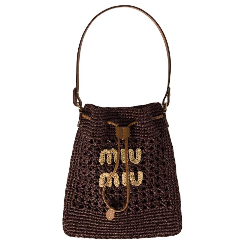 MIU MIU Рафиевая сумка ведро мини женская какао коричневая и натуральная
MIU MIU Рафиевая сумка ведро мини женская какао коричневая и натуральная