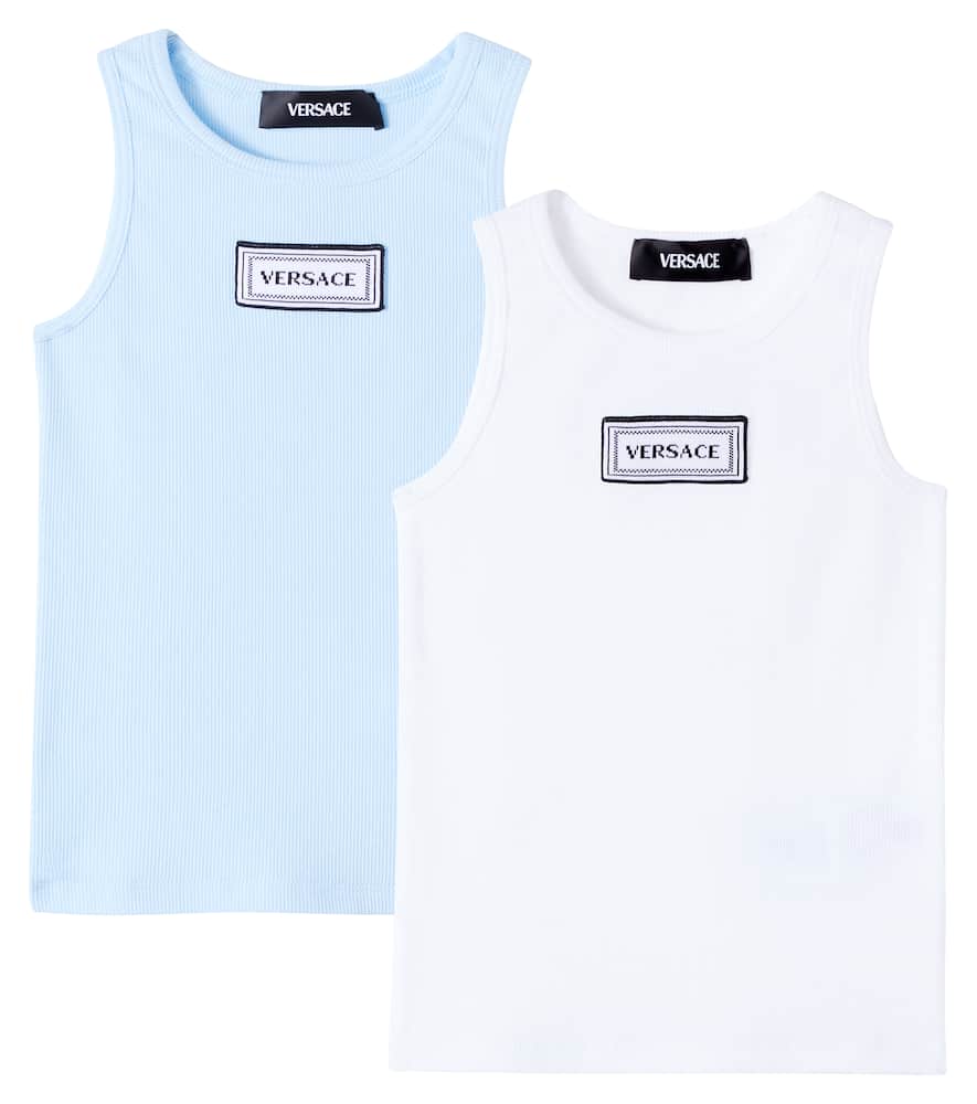 Набор из 2 маек с логотипом риб Versace Kids, 95 Pastel Blue + White
Набор из 2 маек с логотипом риб Versace Kids, 95 Pastel Blue + White