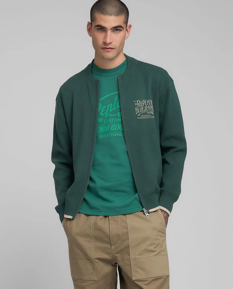 Мужской джемпер с длинным рукавом на молнии Replay, темно-зеленый
Мужской джемпер с длинным рукавом на молнии Replay, темно-зеленый