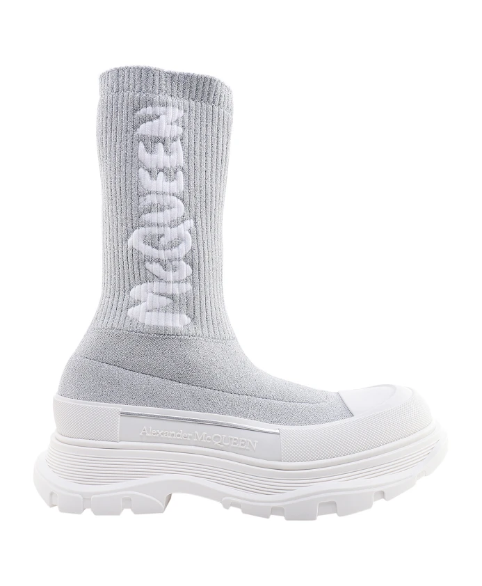 Ботильоны из эластичного материала Alexander Mcqueen, серый 
Ботильоны из эластичного материала Alexander Mcqueen, серый