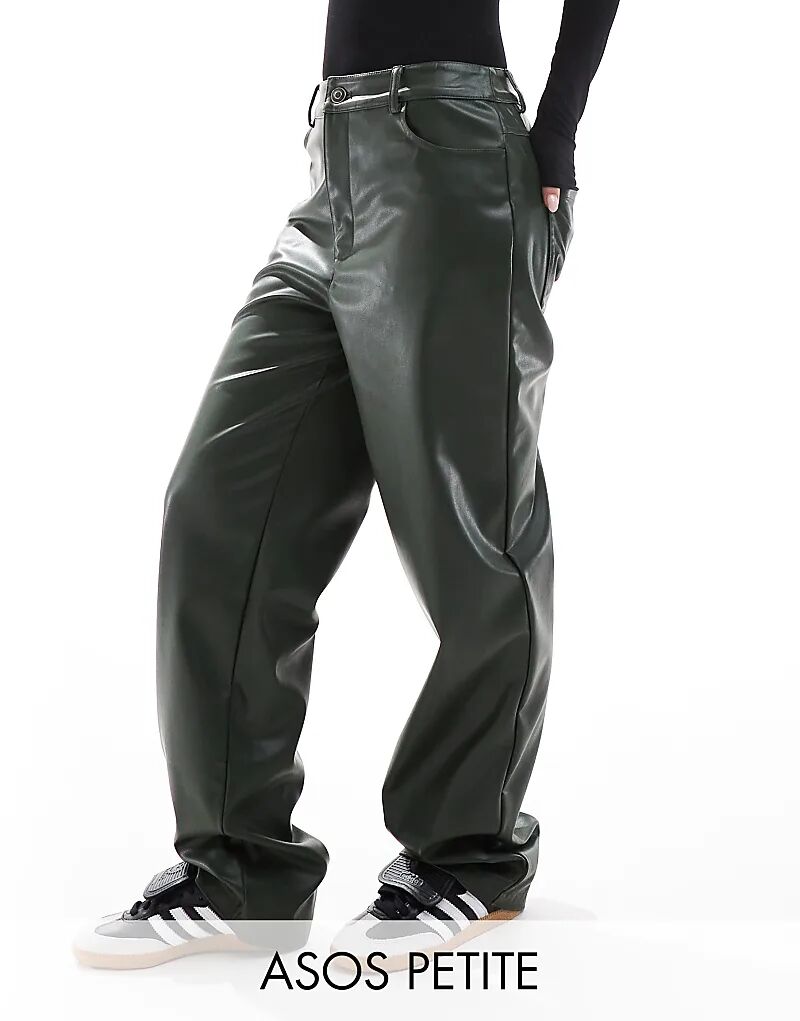 Прямые брюки из искусственной кожи зеленого цвета ASOS
Прямые брюки из искусственной кожи зеленого цвета ASOS