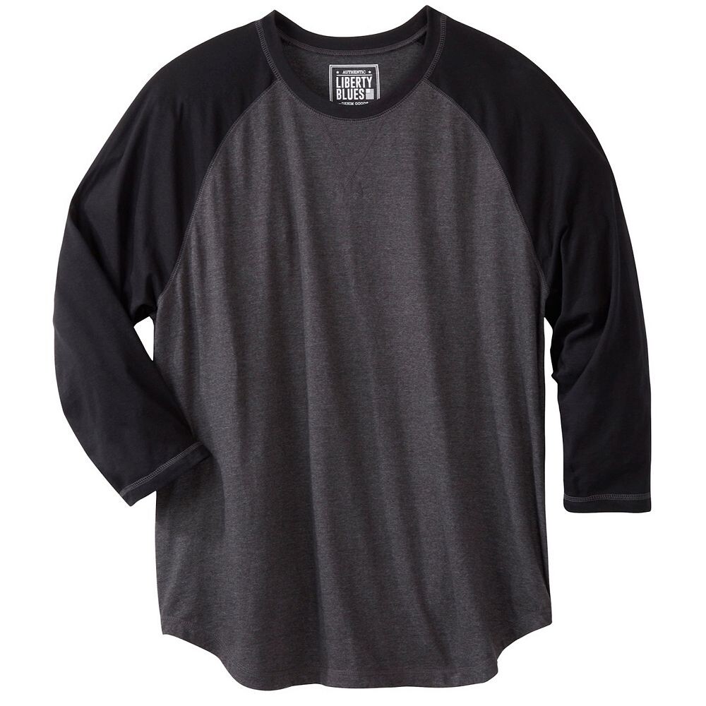 Мужская футболка реглан с круглым вырезом Liberty Blues By Kingsize большого и высокого размера, цвет Heather Black
Мужская футболка реглан с круглым вырезом Liberty Blues By Kingsize большого и высокого размера, цвет Heather Black