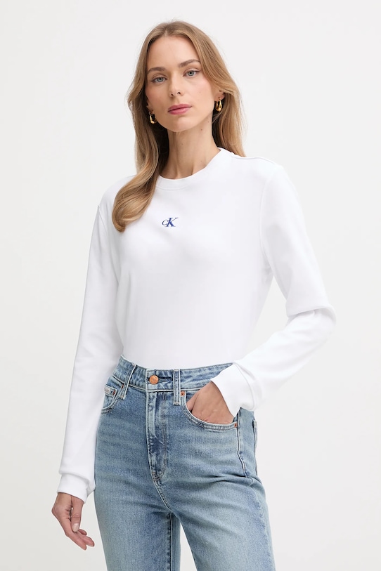 Хлопковый лонгслив Calvin Klein Jeans, белый
Хлопковый лонгслив Calvin Klein Jeans, белый