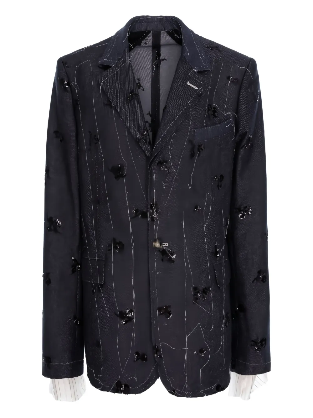 Блейзер украшенный пайетками Cuanna, синий
Блейзер украшенный пайетками Cuanna, синий