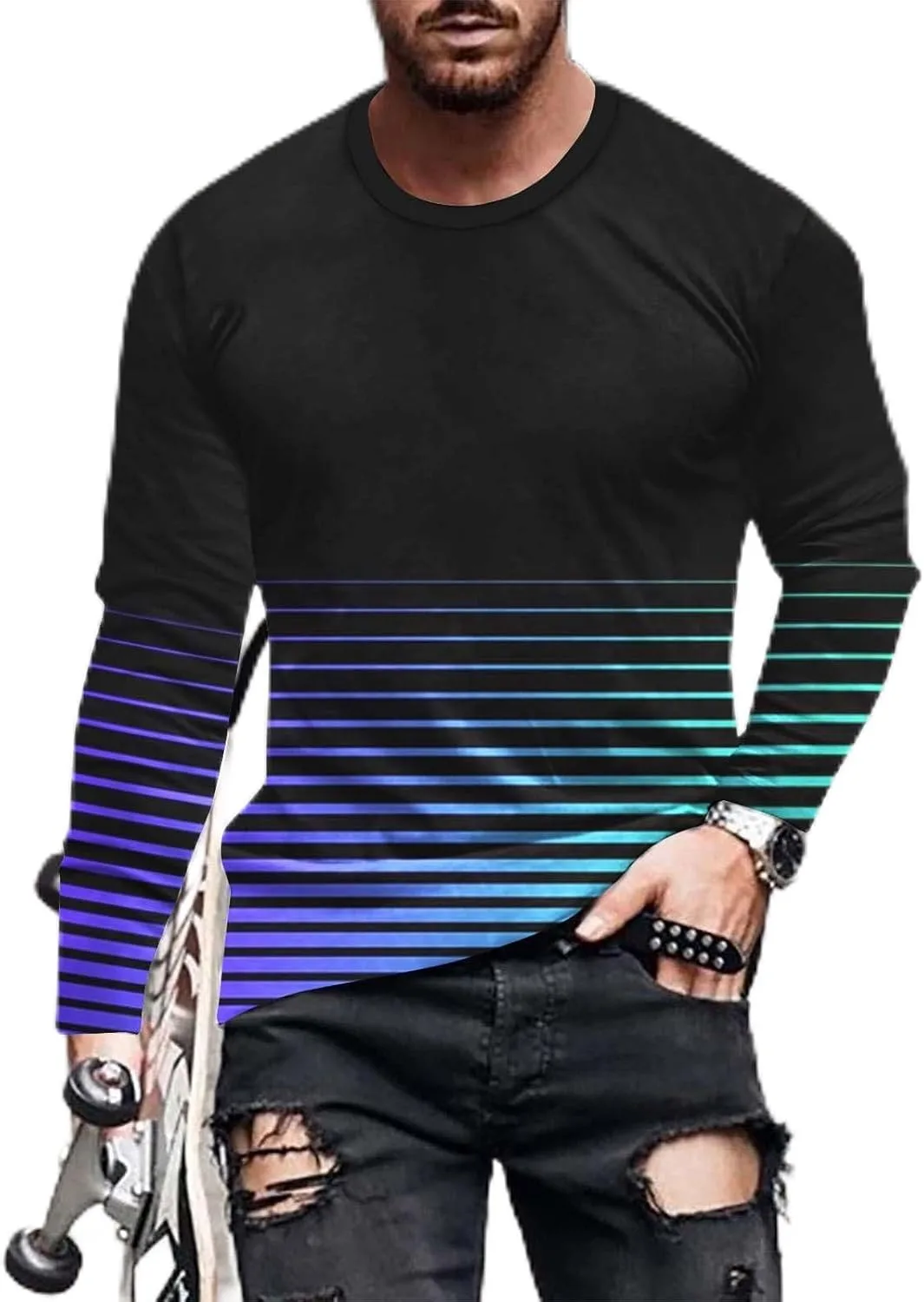 Мужская футболка с длинным рукавом и полосками Muscularfit
Мужская футболка с длинным рукавом и полосками Muscularfit