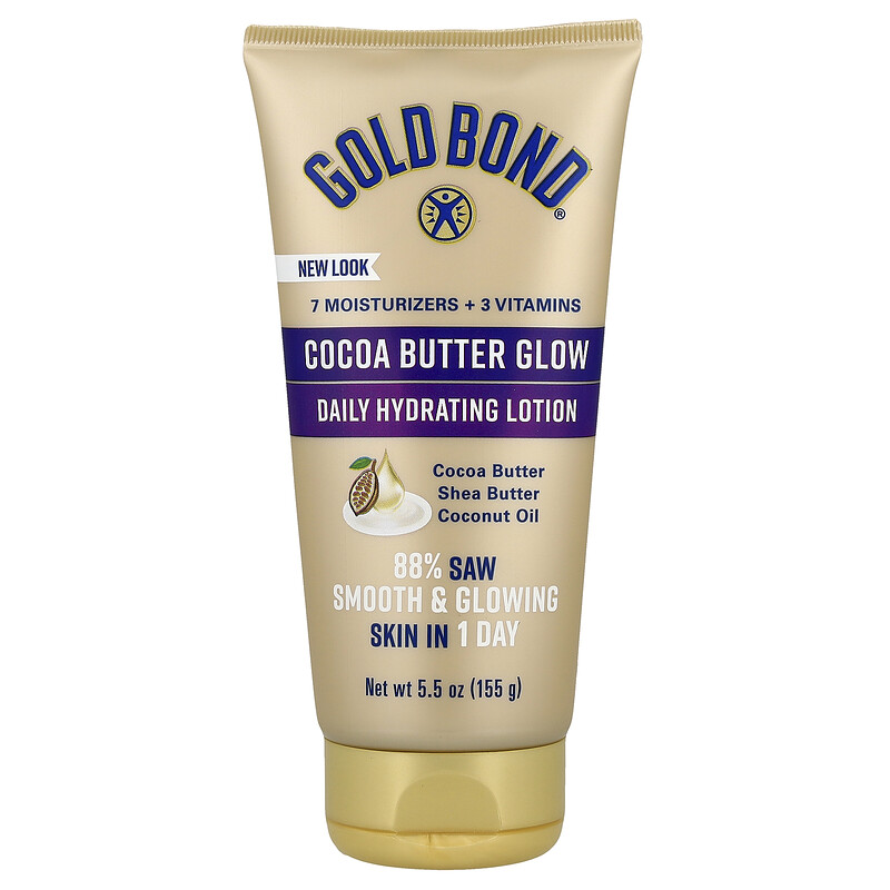 Gold Bond, Cocoa Butter Glow, ежедневный увлажняющий лосьон, 155 г (5,5 унции)
Gold Bond, Cocoa Butter Glow, ежедневный увлажняющий лосьон, 155 г (5,5 унции)
