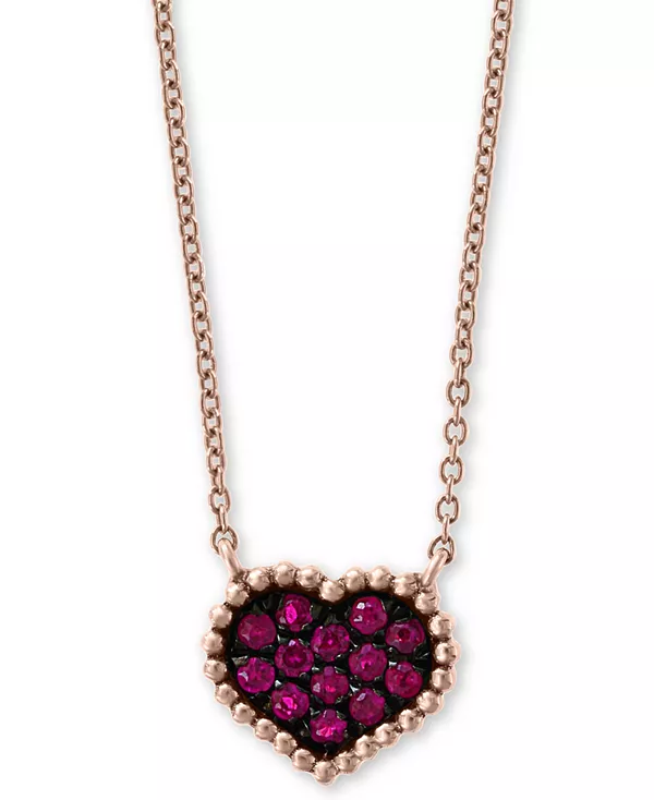 Ожерелье с кулоном в форме сердца из 16-дюймового рубина Эффи (1/8 карата) из 14-каратного розового золота Effy Collection, ruby
Ожерелье с кулоном в форме сердца из 16-дюймового рубина Эффи (1/8 карата) из 14-каратного розового золота Effy Collection, ruby