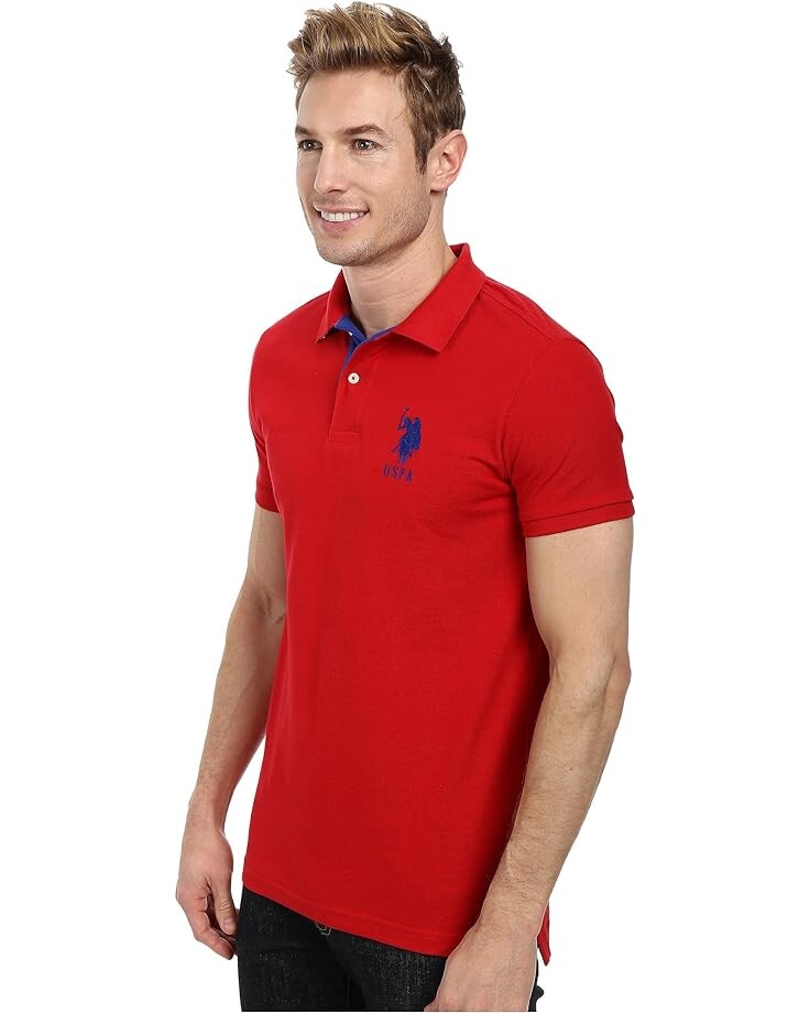 Поло U.S. POLO ASSN. Slim Fit Big Horse Polo with Stripe Collar, цвет Engine Red/International Blue
Поло U.S. POLO ASSN. Slim Fit Big Horse Polo with Stripe Collar, цвет Engine Red/International Blue