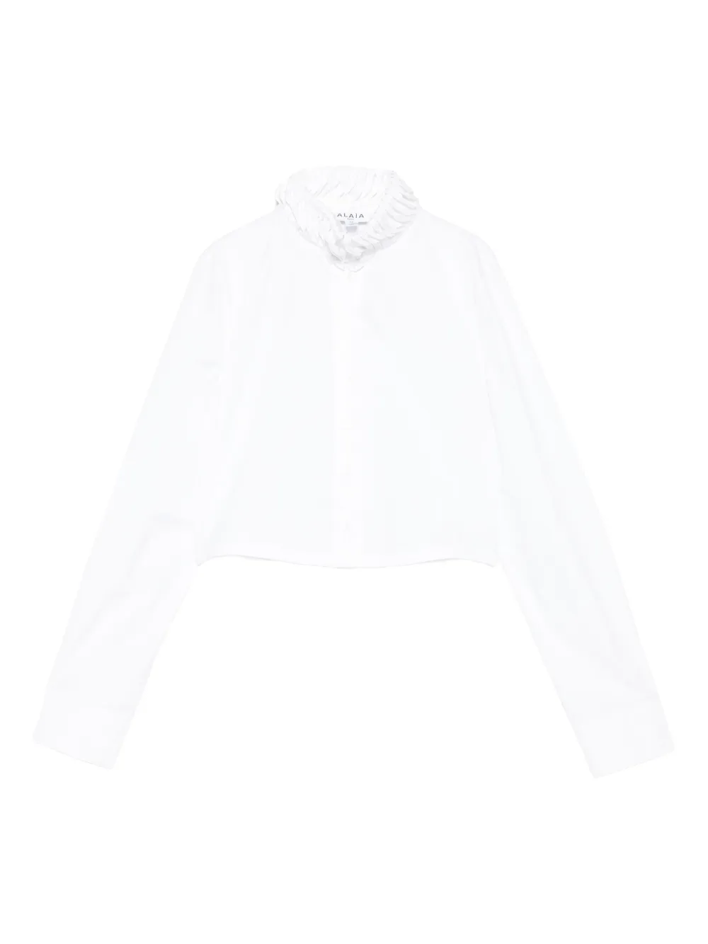 Блузка с оборками и высоким воротом Alaïa, белый
Блузка с оборками и высоким воротом Alaïa, белый