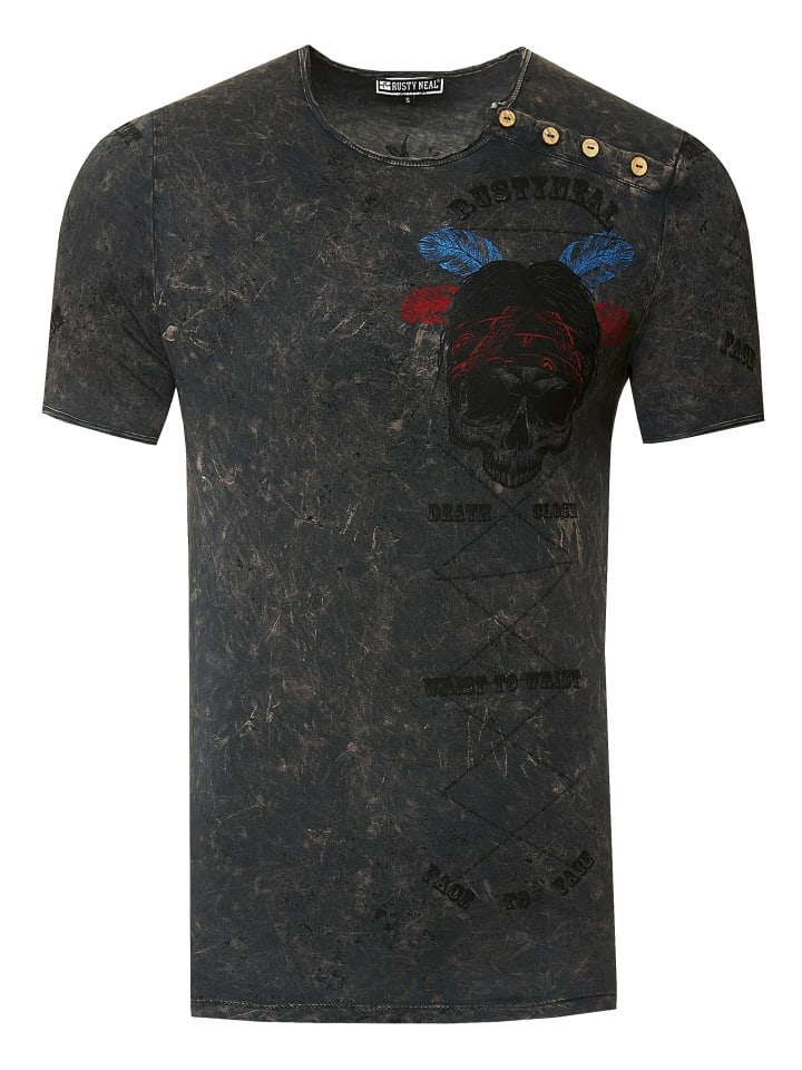 Футболка с выцветшим круглым вырезом, планкой на пуговицах и принтами антрацитового цвета Rusty Neal, Черный, Футболка с выцветшим круглым вырезом, планкой на пуговицах и принтами антрацитового цвета Rusty Neal
Футболка с выцветшим круглым вырезом, планкой на пуговицах и принтами антрацитового цвета Rusty Neal, Черный, Футболка с выцветшим круглым вырезом, планкой на пуговицах и принтами антрацитового цвета Rusty Neal