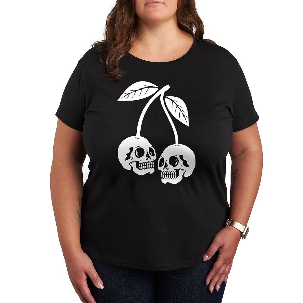 Плюс размер Футболка с рисунком вишни и черепом Licensed Character, черный
Плюс размер Футболка с рисунком вишни и черепом Licensed Character, черный