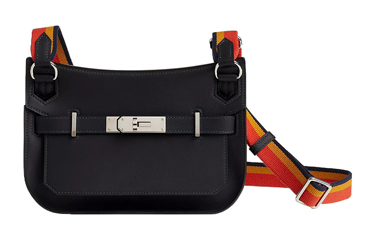 Джюпсьер Свифт из телячьей кожи миниатюрная женская наплечная сумка через плечо синего цвета HERMES