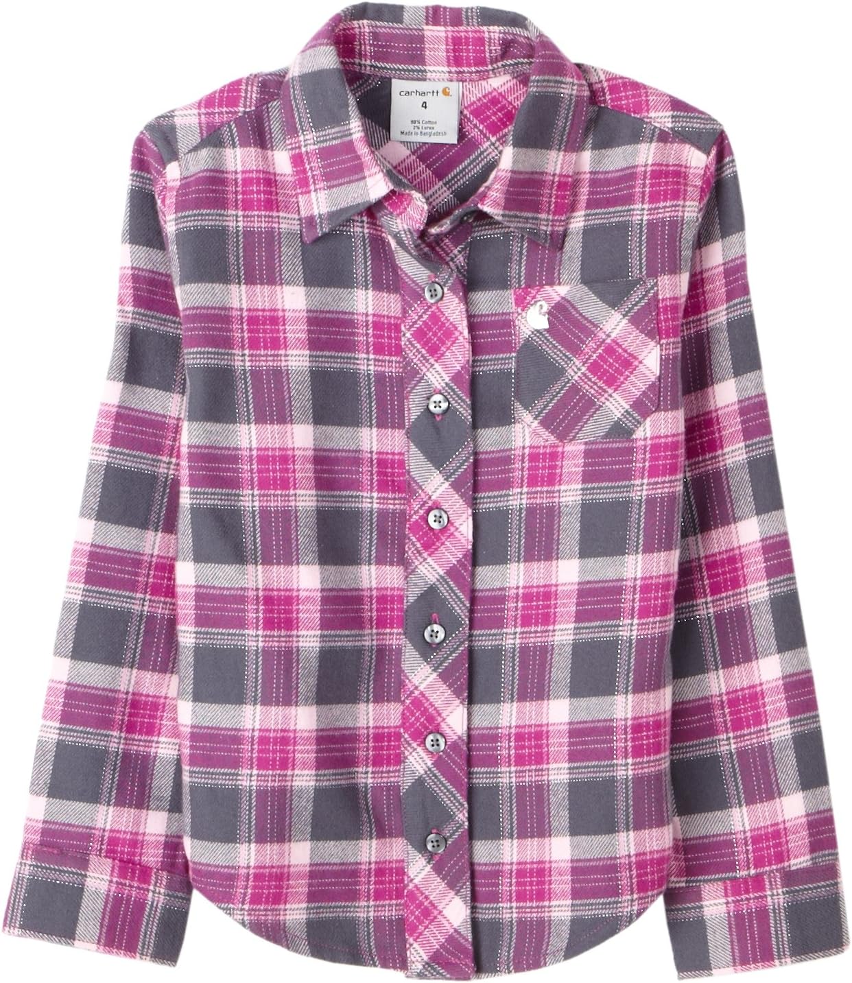 Carhartt Girls 2-6x клетчатая фланелевая рубашка, Mercury Grey
Carhartt Girls 2-6x клетчатая фланелевая рубашка, Mercury Grey