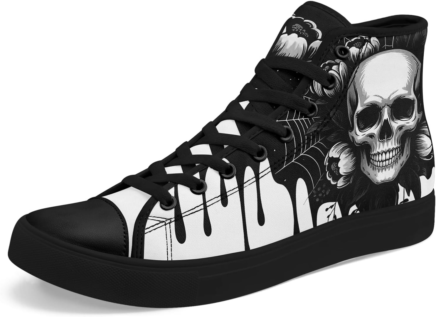 Высокие кеды из холщовой ткани AWSOLE с черепом и розой для мужчин и женщин, унисекс, для Хэллоуина, в темном готическом стиле, модная уличная обувь, повседневные тренеры
Высокие кеды из холщовой ткани AWSOLE с черепом и розой для мужчин и женщин, унисекс, для Хэллоуина, в темном готическом стиле, модная уличная обувь, повседневные тренеры