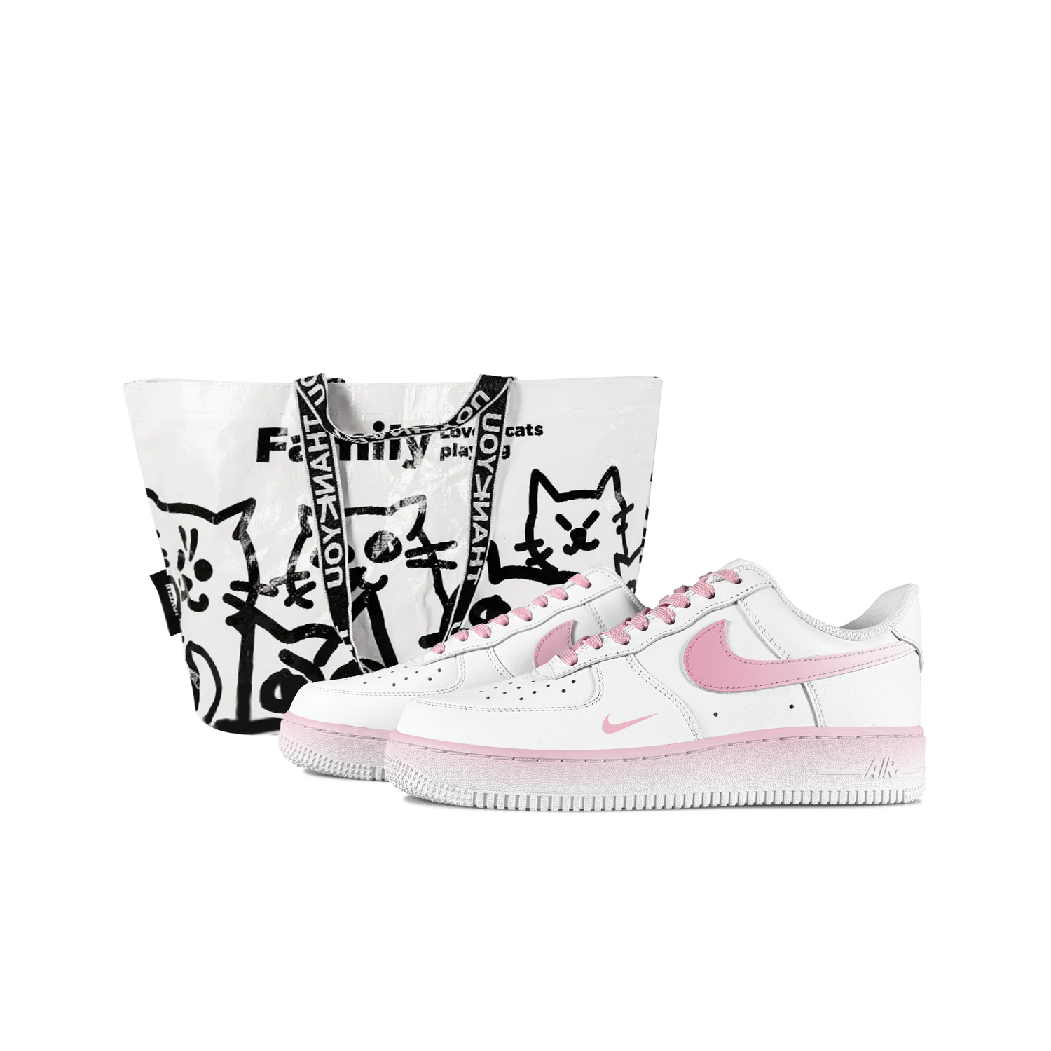 Nike Найк Эйр Форс 1 Клауд противоскользящие износостойкие низкие скейтерские кроссовки унисекс бело-розовые, цвет Pink (Shopping Bag)
Nike Найк Эйр Форс 1 Клауд противоскользящие износостойкие низкие скейтерские кроссовки унисекс бело-розовые, цвет Pink (Shopping Bag)