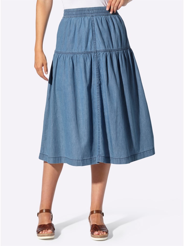 Юбка из денима синего цвета с эффектом выбеливания и потертости WITT WEIDEN
Юбка из денима синего цвета с эффектом выбеливания и потертости WITT WEIDEN