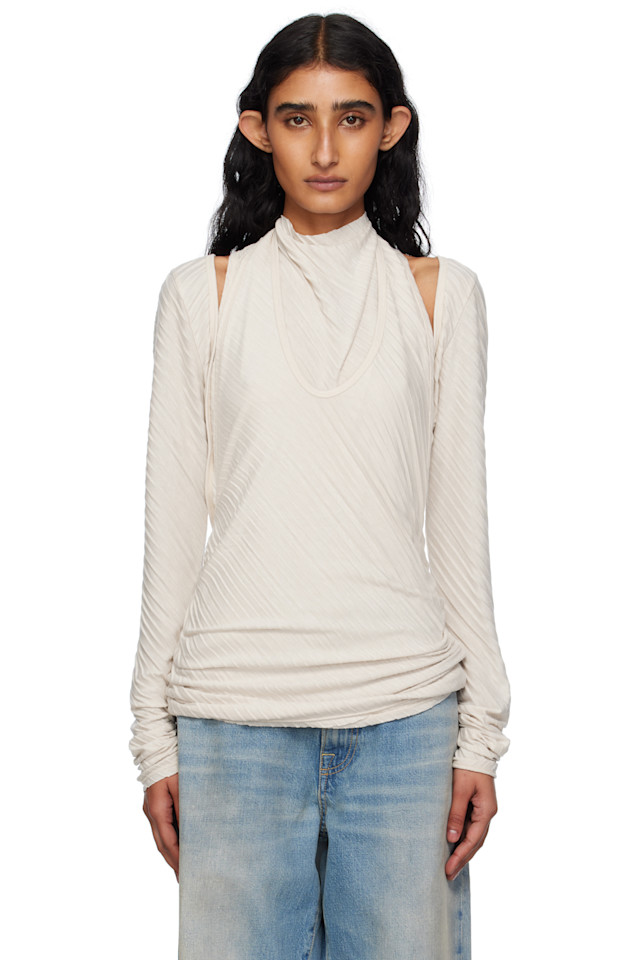 Open Yy Блузка-Болеро Off-White с плиссировкой
Open Yy Блузка-Болеро Off-White с плиссировкой